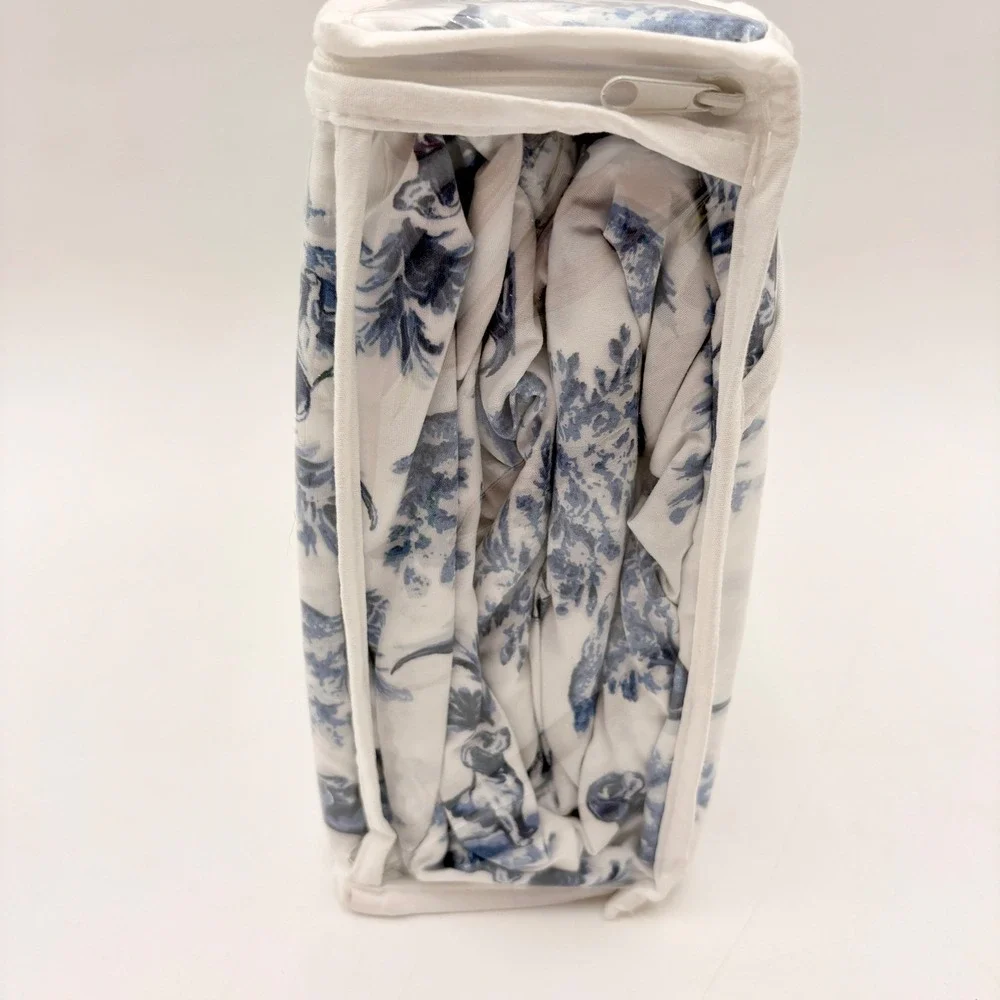 Kindred Home Queen 6 Piece Sheet Set‎ Blue White Dachshund Doxie Dog Toile